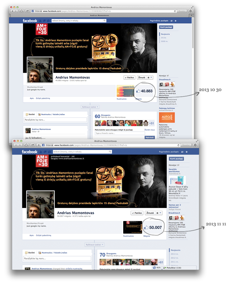 „AM+FOJE=30“ fanų pritraukimo akcijos organizavimas